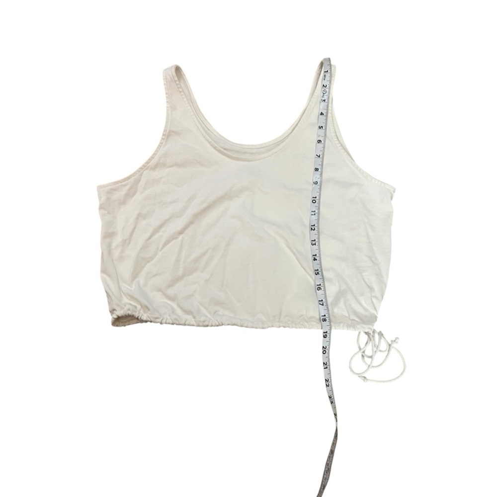 Nike Women’s Cream Cropped Drawstring Tank Top Size Large - Picture 6 of 9